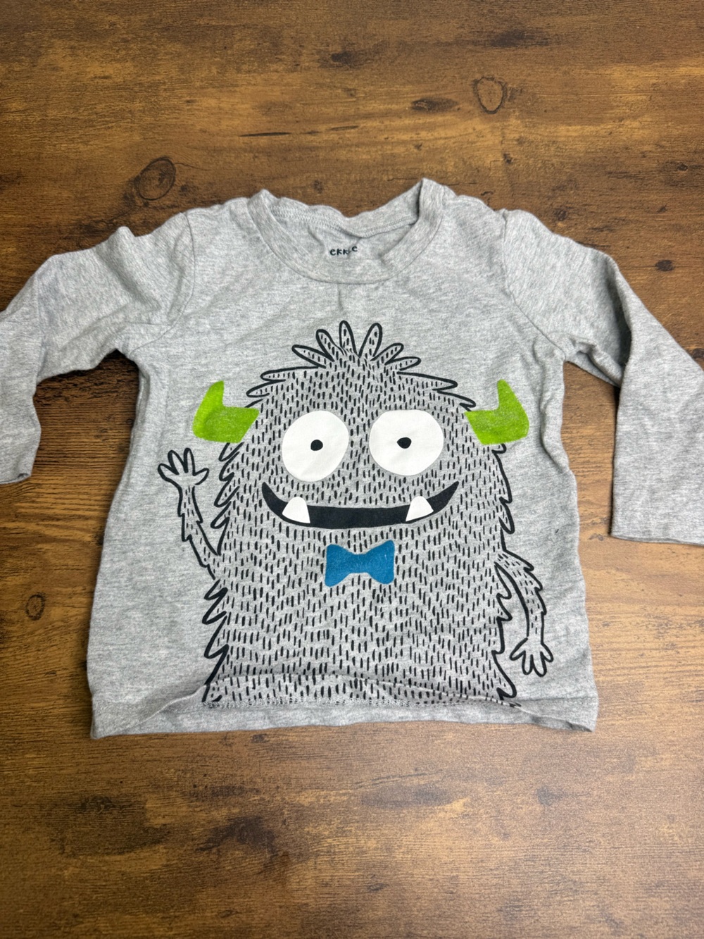 ⭐️5 for $20⭐️ Carter's Grey Monster Graphic Long-Sleeve Tee - Green & Blue